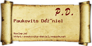 Paukovits Dániel névjegykártya